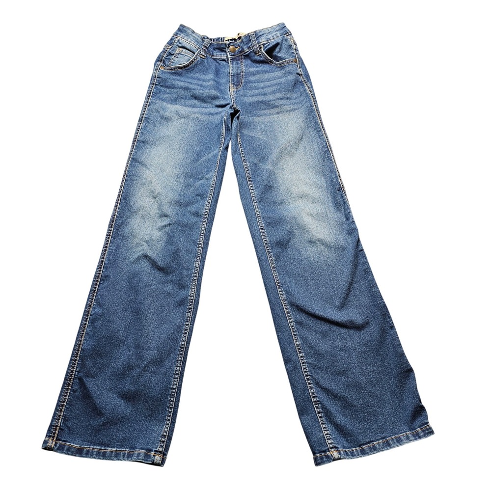 Love Trends Girls Wide Leg Jeans Medium Wash Blue Elastic Back‎ Size 12/14